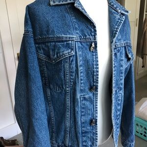 RARE vintage jean jacket women cotton Gap button coyote wolf Y2K